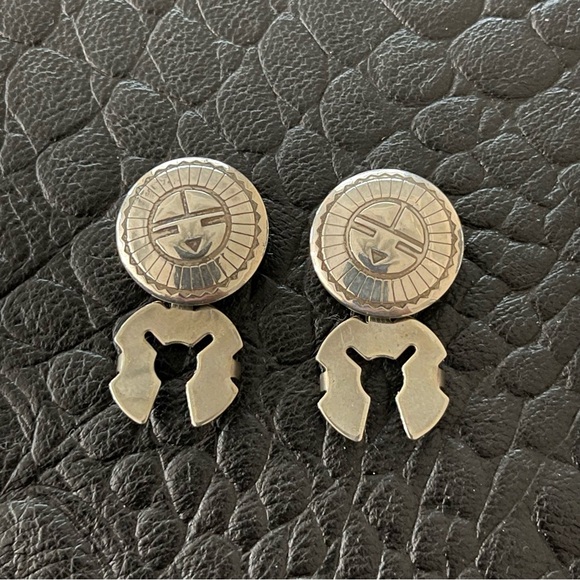 Sterling silver 925 Zuni Sun Face design Button Covers - Picture 5 of 8